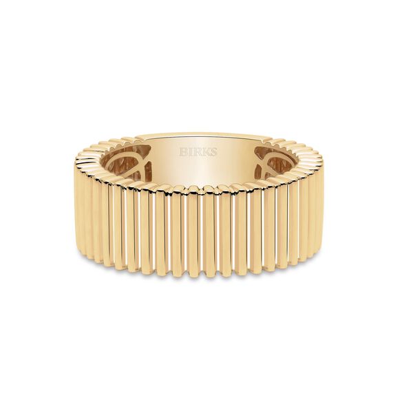 Yellow Gold Pleated Ring, 8MM